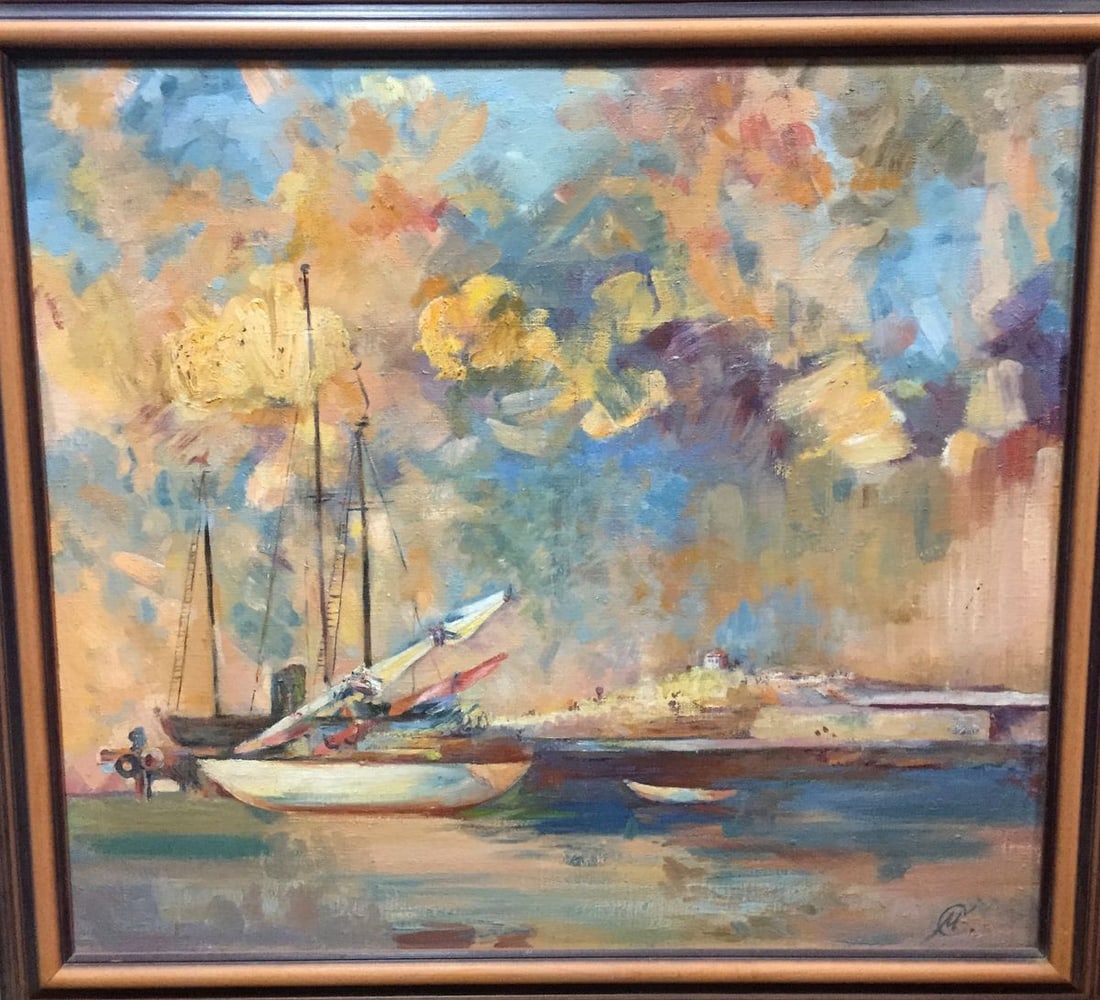 Oil painting Ships original picture painter: Title: Oil painting Ships original picture painter Description: Bag 28 *** ABOUT THIS PAINTING *** * TITLE: "Ships" * SIZE: 90x80 cm/'35.43x31.49 inches' * MEDIUM: oil, canvas * HAND PAINTED: