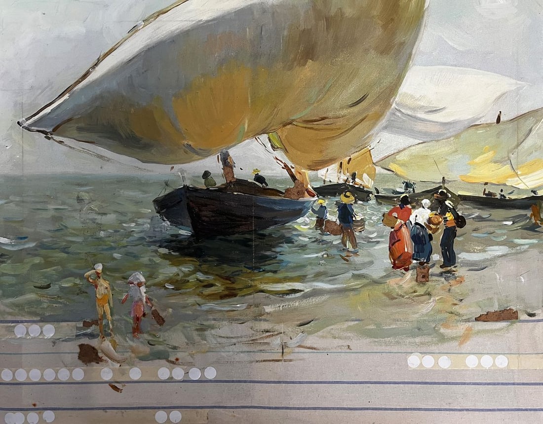 Oil painting Boat boarding Barabash Svyatoslav Sergeevich: Title: Oil painting Boat boarding Barabash Svyatoslav Sergeevich Description: Verne 398*** ABOUT THIS PAINTING **** TITLE: "Boat boarding"* ARTISTS: Barabash Svyatoslav Sergeevich* SIZE: 65x80 cm/'25.
