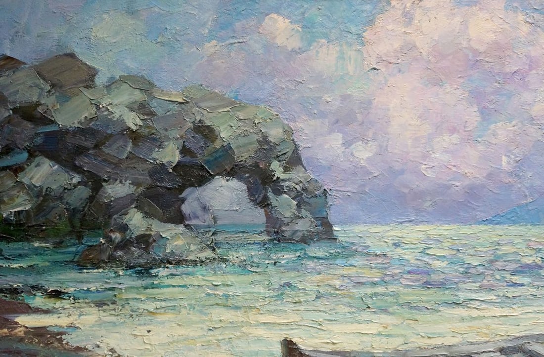 Oil painting Boats near the shore Smirnov Evgeny Vladimirovich - 3