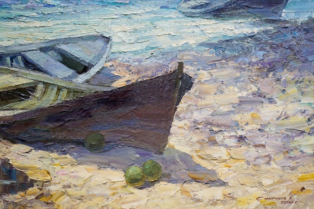 Oil painting Boats near the shore Smirnov Evgeny Vladimirovich - 5