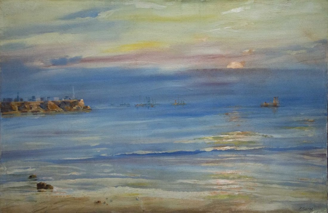 Oil painting Sea: Title: Oil painting Sea Description: Vernd 49 *** ABOUT THIS PAINTING *** * TITLE: "Sea" * ARTISTS: Unknown artist * SIZE: 80x120 cm/'31.49x47.24 inches' * MEDIUM: oil, canvas * HAND PAINTED:
