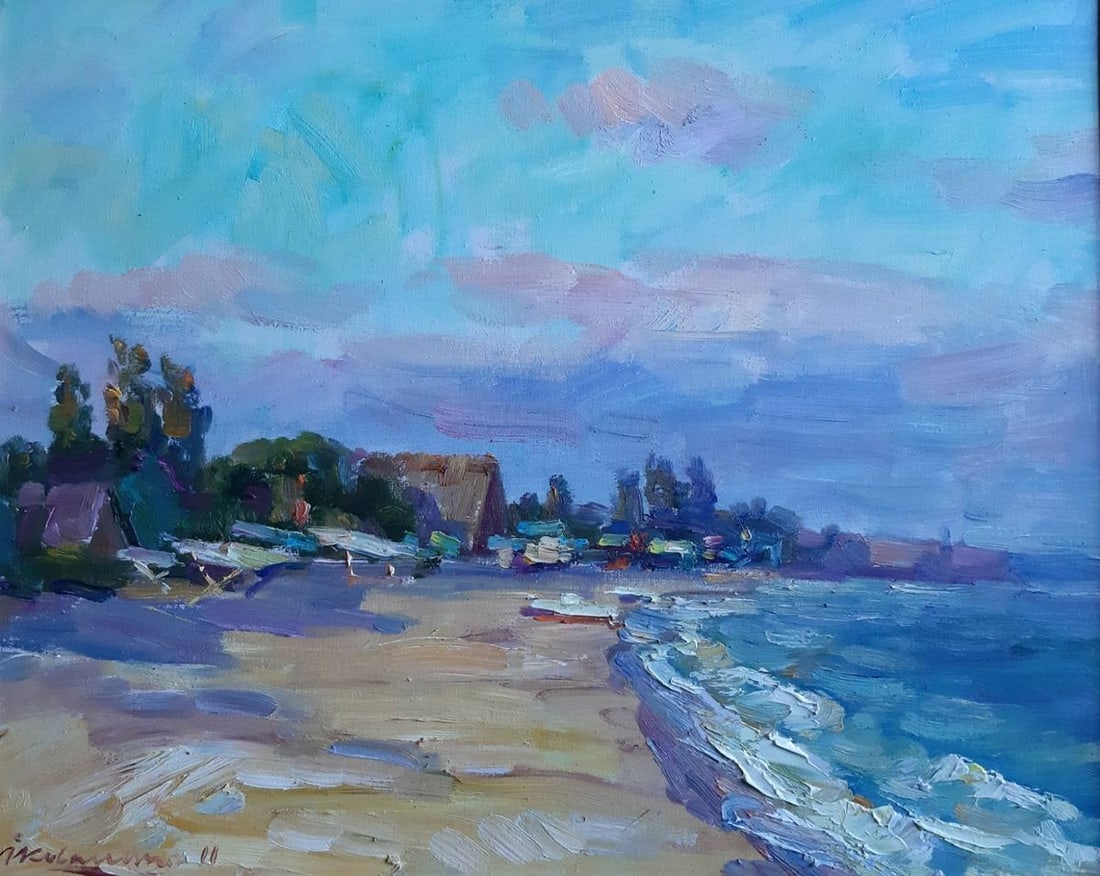 Oil painting By the sea Kovalenko Ivan Mikhailovich: Title: Oil painting By the sea Kovalenko Ivan Mikhailovich Description: Koval 24 *** ABOUT THIS PAINTING *** * TITLE: "By the sea" * ARTISTS: Kovalenko Ivan Mikhailovich * SIZE: 40x50 cm/'15.74x19.68