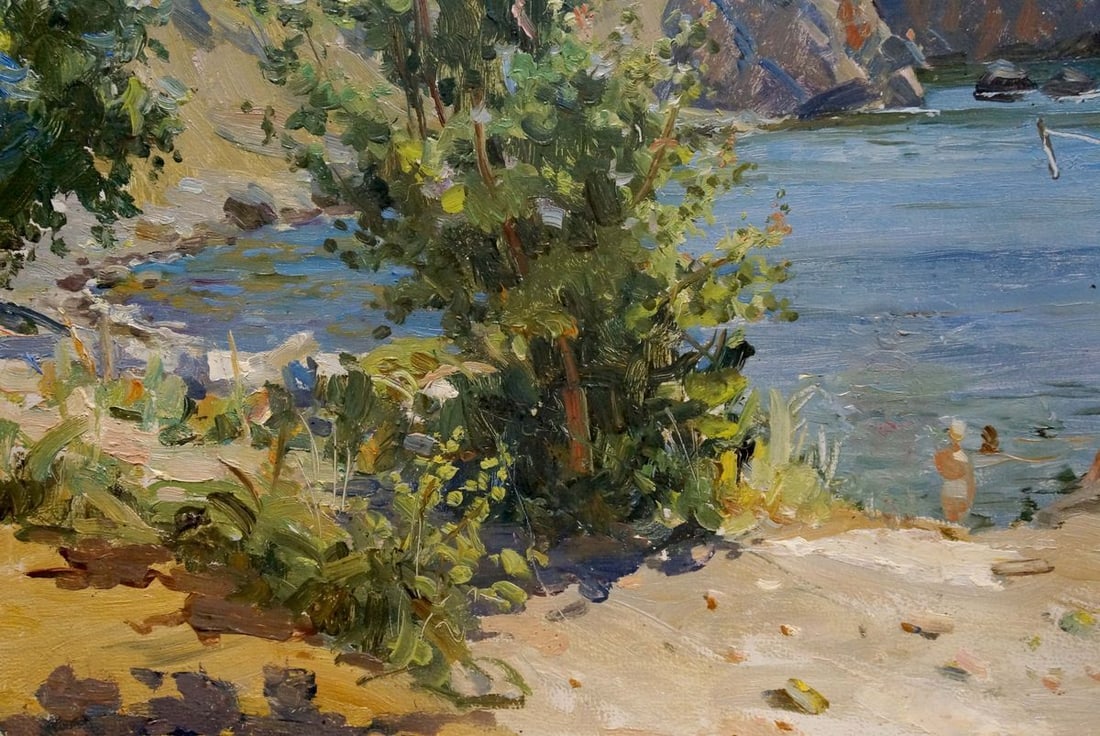 Oil painting Girls near the shore Zatsepina Zinaida Ilyinichna - 2