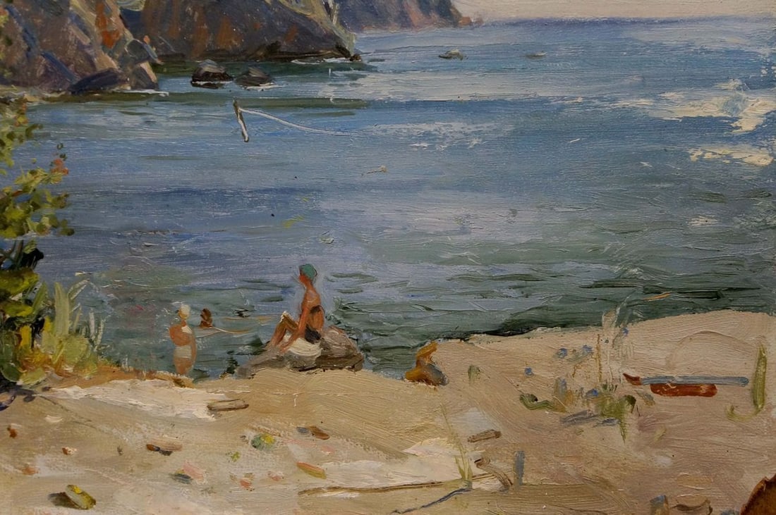 Oil painting Girls near the shore Zatsepina Zinaida Ilyinichna - 5