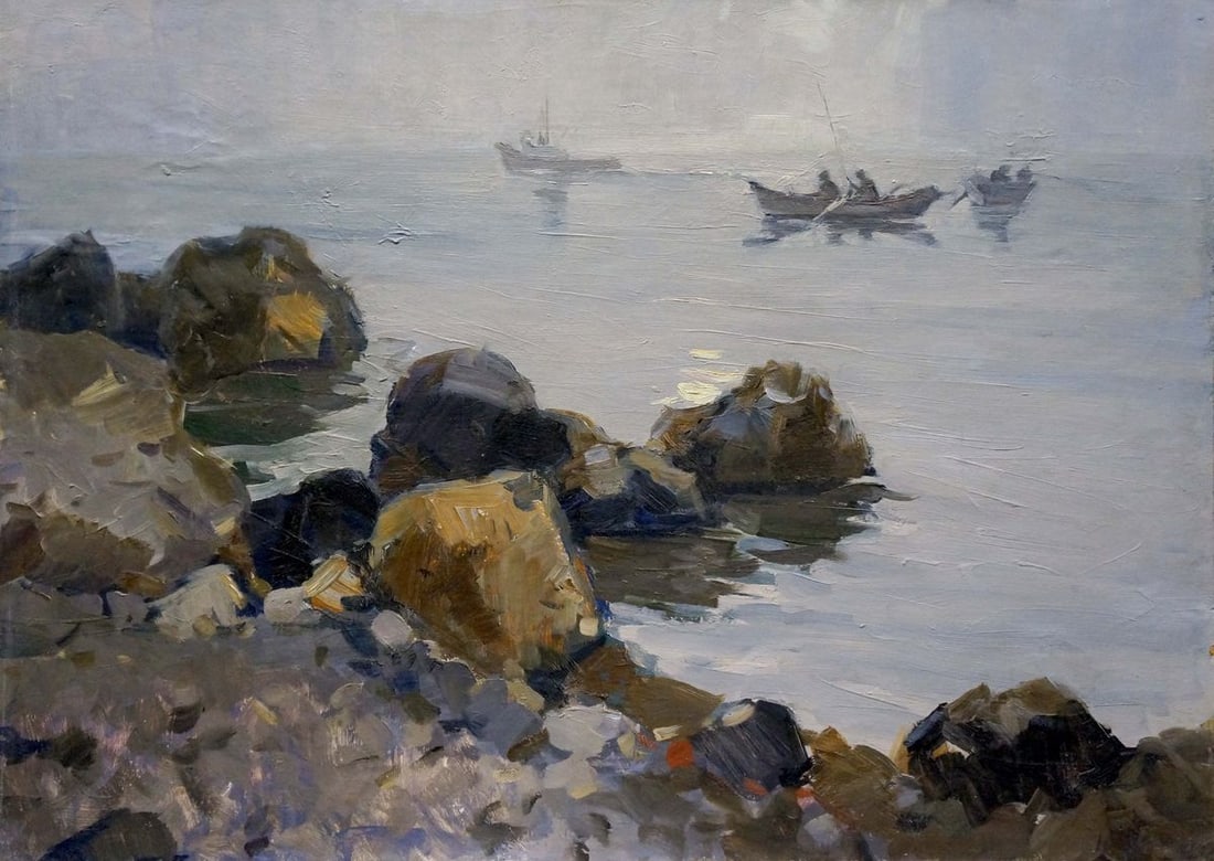 Oil painting People fishing (1 of 8)