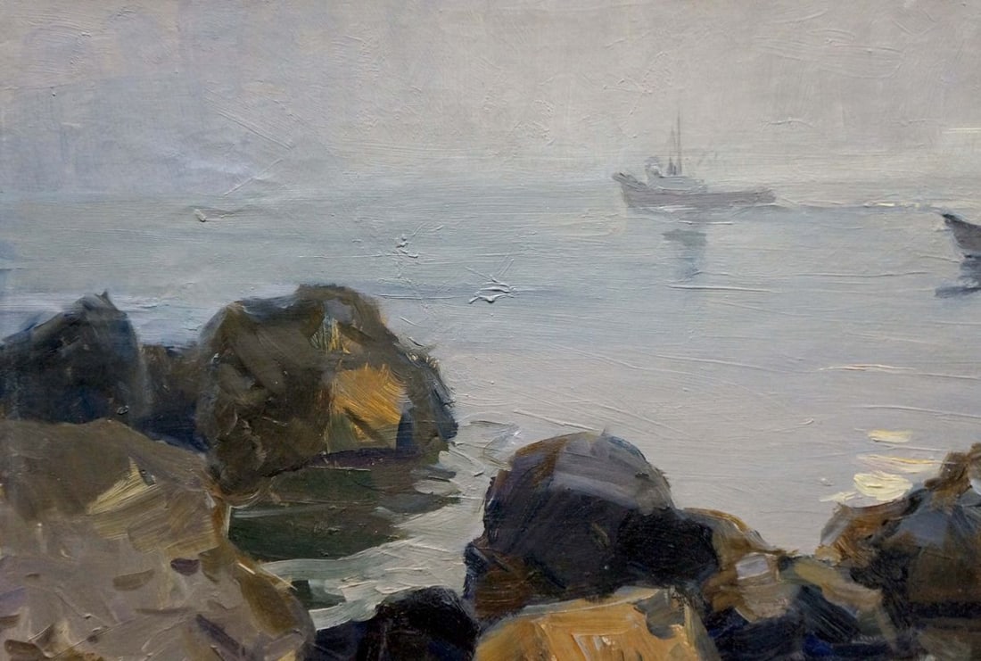 Oil painting People fishing - 3
