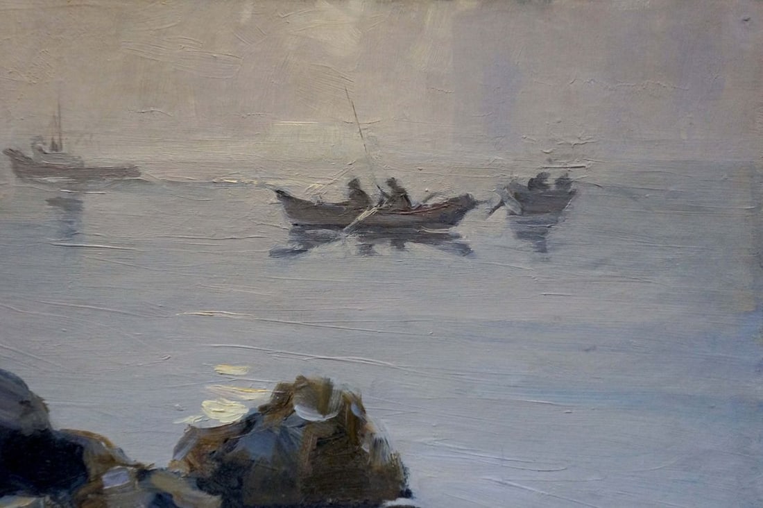 Oil painting People fishing - 4