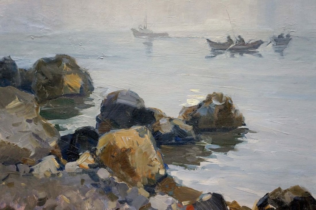 Oil painting People fishing - 6