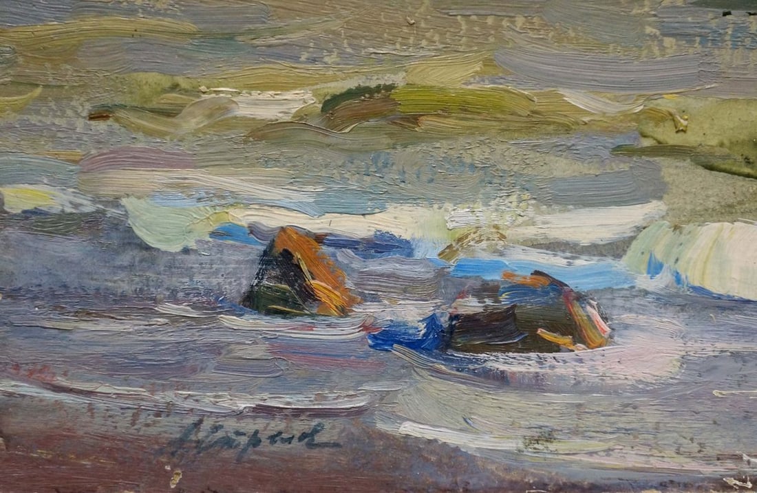 Oil painting Ship at sea Strelov Arkady Efimovich - 2