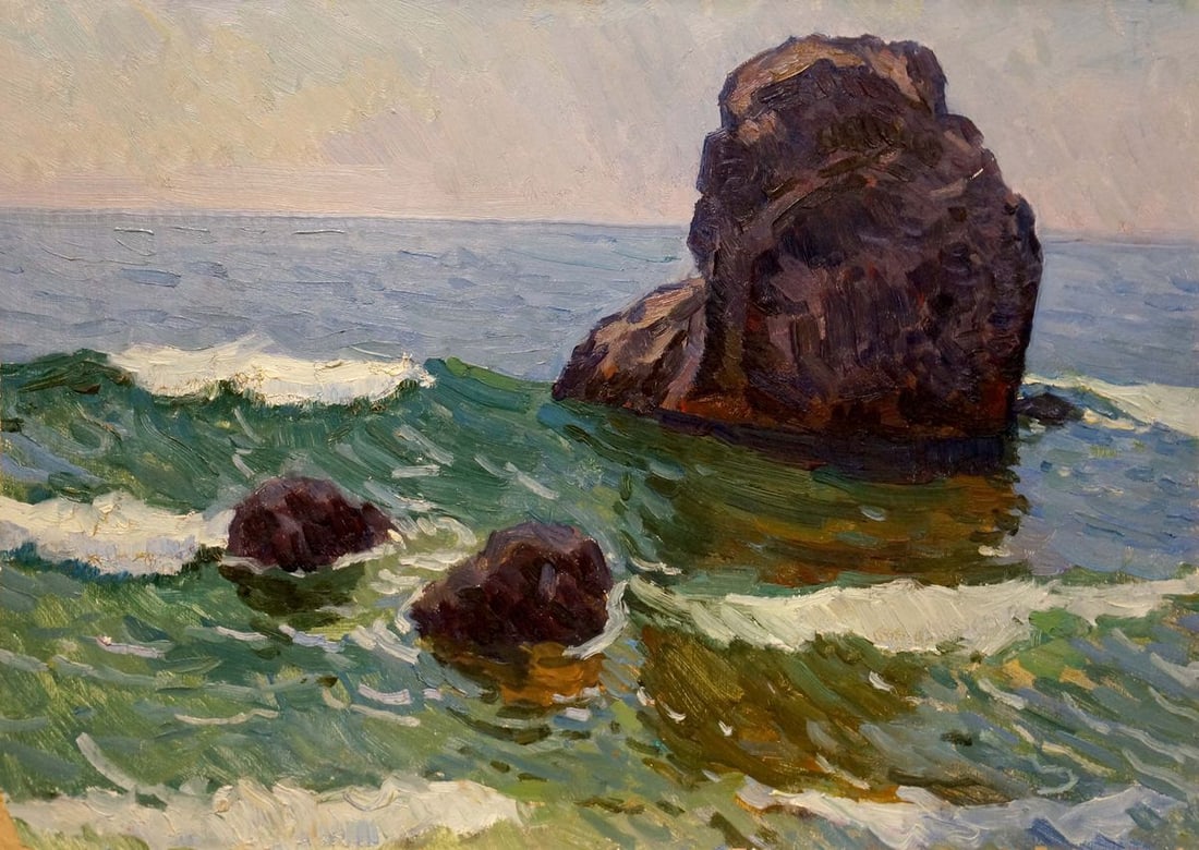 Oil painting Gomolsky G.S. Marine sketch: Title: Oil painting Gomolsky G.S. Marine sketch Description: Verns 591 *** ABOUT THIS PAINTING *** * TITLE: "Marine sketch" * ARTISTS: Gomolsky G.S. * SIZE: 45x65 cm/'17.71x25.59 inches' * MEDIUM: oil