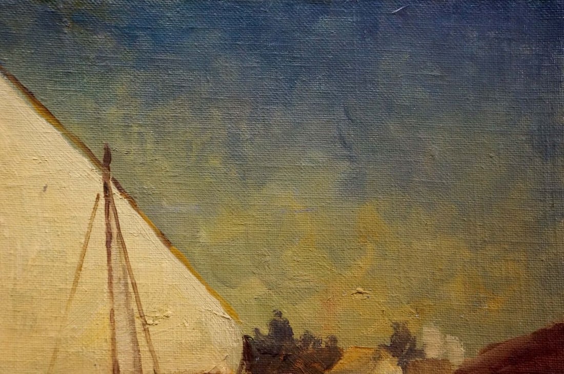 Oil painting Boats by the shore - 4