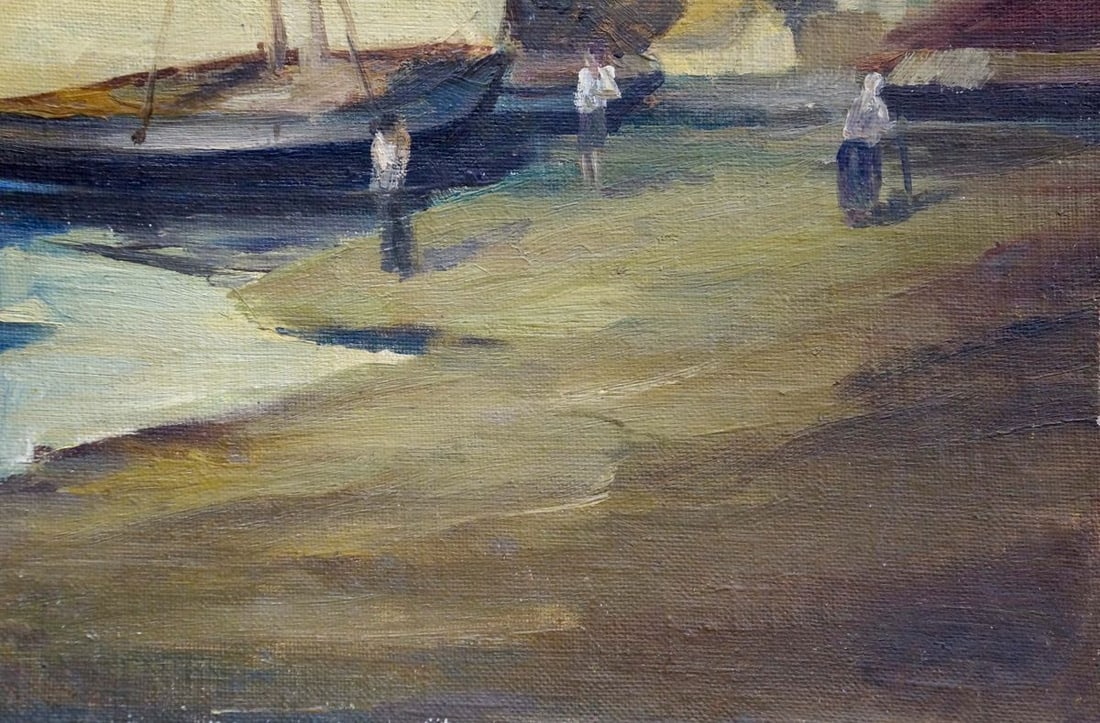Oil painting Boats by the shore - 5