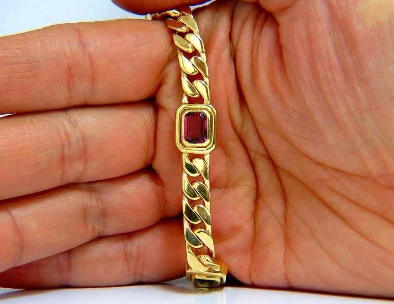 12ct Natural Aquamarine Amethyst Tourmaline Link Necklace 14kt Gold 12398** - 4