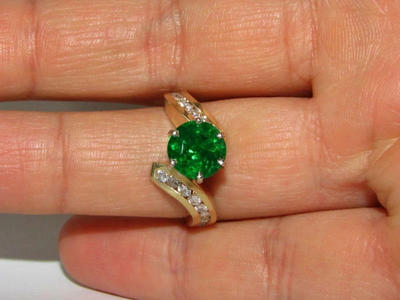4.50CT NATURAL ROUND EMERALD DIAMONDS COCKTAIL 14kt *v - 13