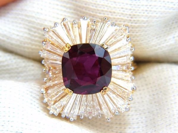 GIA Certified 5.08ct. Natural Ruby Diamonds ring 18kt Ballerina Prime *v - 5