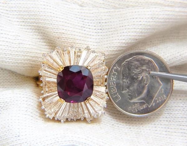 GIA Certified 5.08ct. Natural Ruby Diamonds ring 18kt Ballerina Prime *v - 6