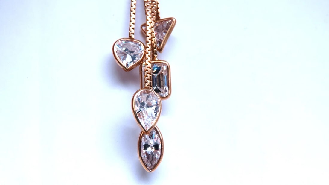 18mm Mabe Pearl Dangle CZ 14kt gold earrings Cosmopolitan Edit 12385** - 3