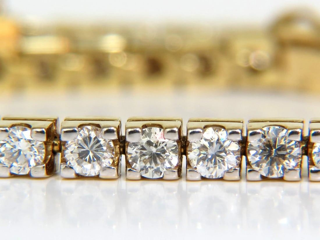 6.00CT CLASSIC NATURAL DIAMOND TENNIS BRACELET G/VS 14KT GOLD** - 2
