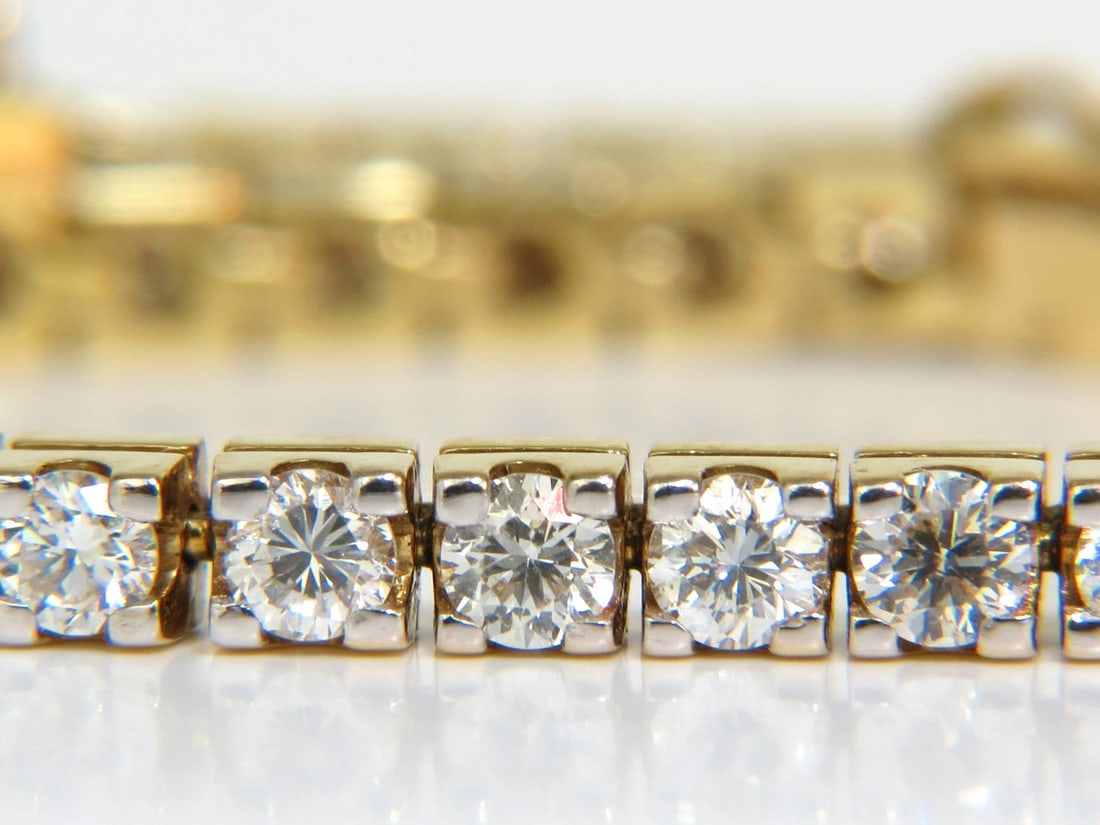 6.00CT CLASSIC NATURAL DIAMOND TENNIS BRACELET G/VS 14KT GOLD** - 3