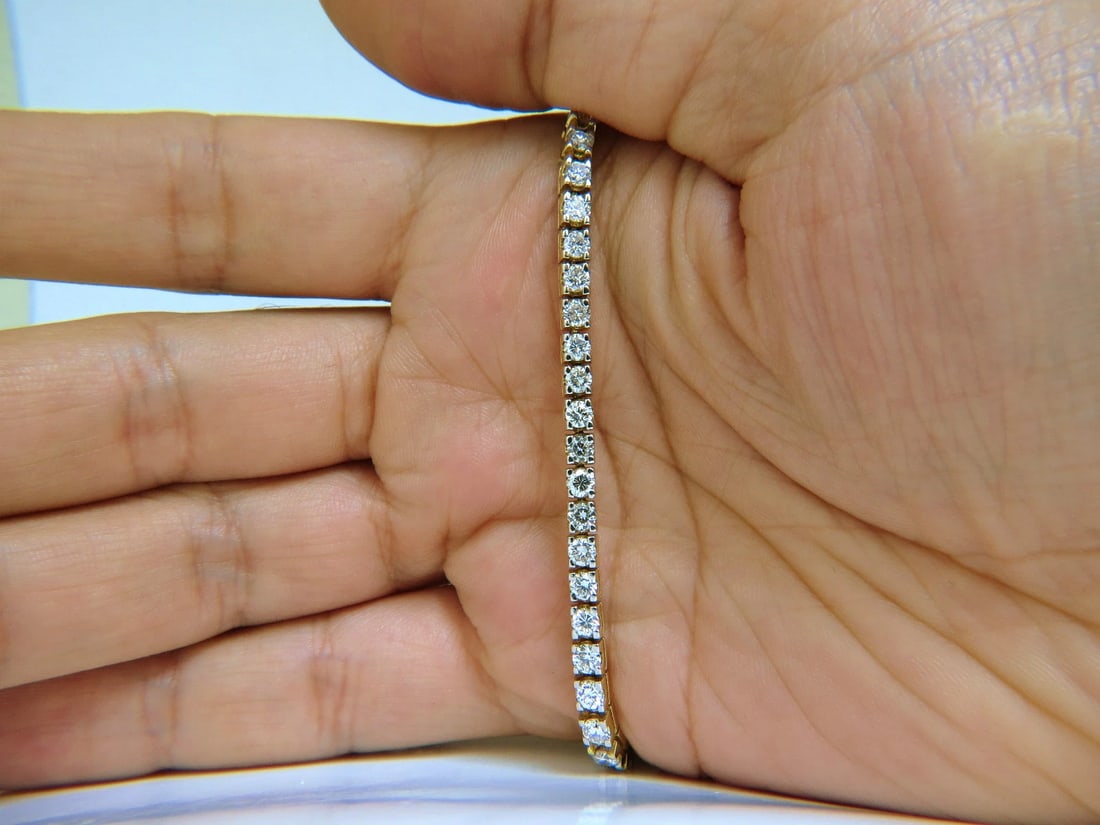 6.00CT CLASSIC NATURAL DIAMOND TENNIS BRACELET G/VS 14KT GOLD** - 8