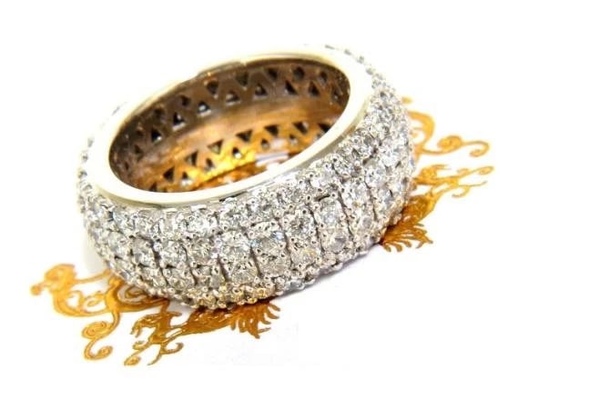 4.00ct Natural Full Cut Diamonds Eternity Wide Band Ring 14kt gold 6.25 49877** - 10
