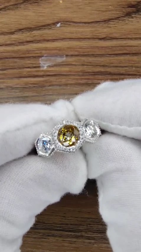 GIA NATURAL 2.30CT FANCY YELLOW BROWN DIAMONDS RING 18KT EDWARDIAN CROWN DECO *v - 2