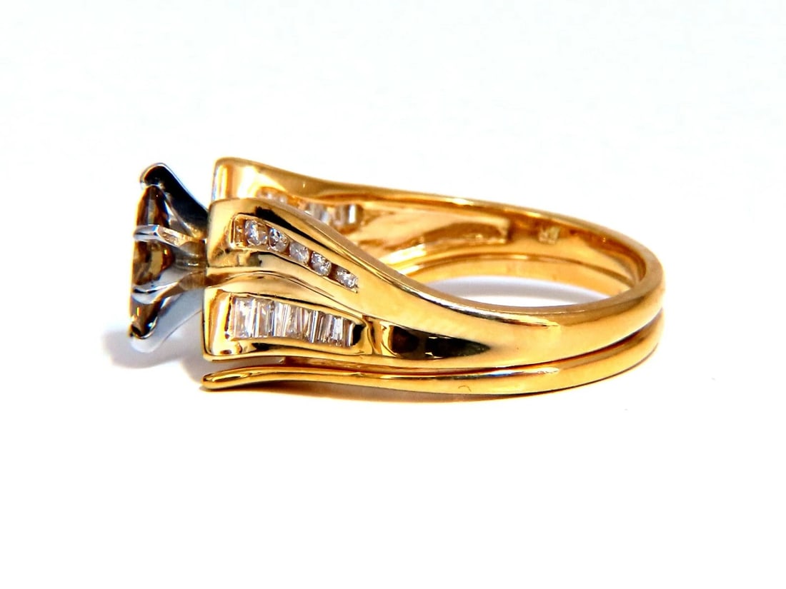 .90ct Natural Fancy Color Yellow Brown Diamond Ring 14kt** - 3