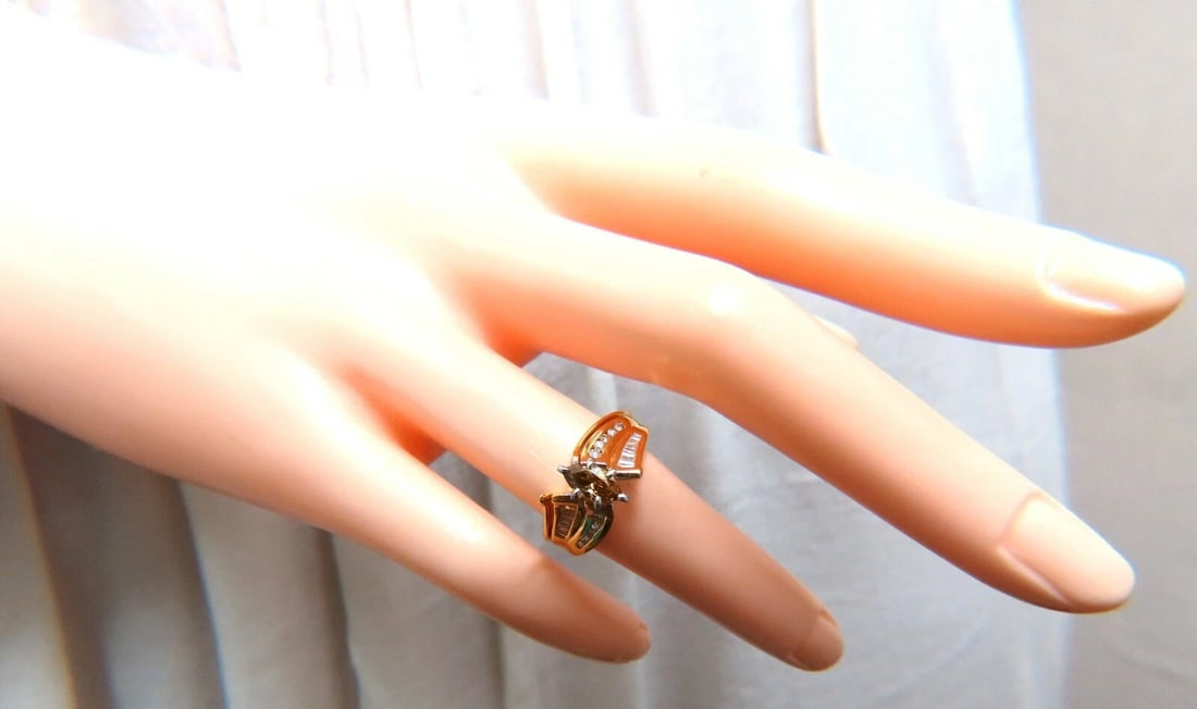 .90ct Natural Fancy Color Yellow Brown Diamond Ring 14kt** - 6