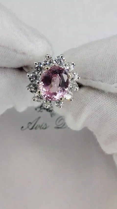 GIA Certified 3.58ct Natural Padparadscha Pink Sapphire Diamond Ring Fine *v - 2