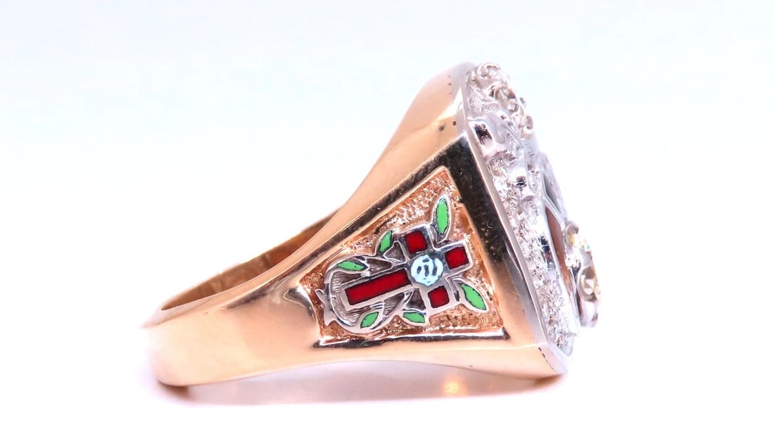 .55ct. mens natural round diamond ring 14kt gold Gothic** - 2