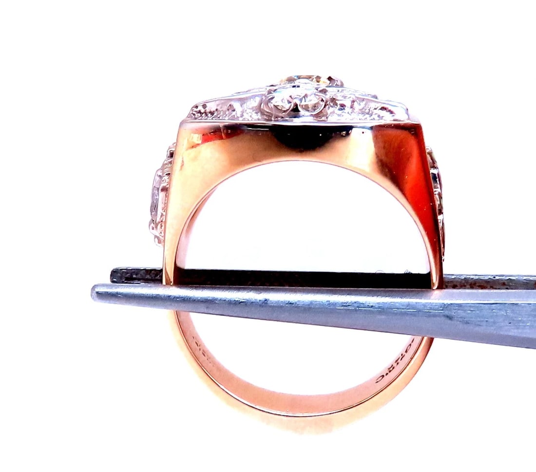 .55ct. mens natural round diamond ring 14kt gold Gothic** - 5