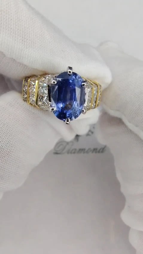 GIA 8.89CT NATURAL FINE SAPPHIRE DIAMOND RING CORNFLOWER CLASSIC 14KT *v - 2