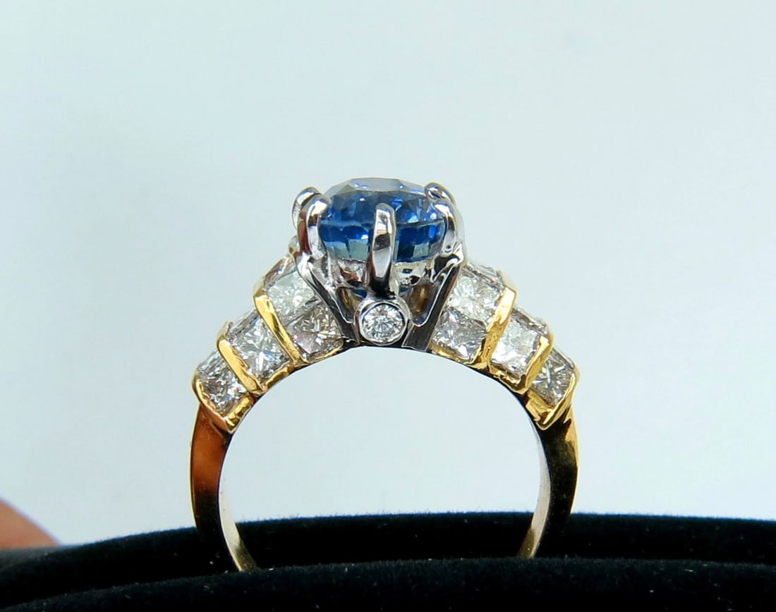 GIA 8.89CT NATURAL FINE SAPPHIRE DIAMOND RING CORNFLOWER CLASSIC 14KT *v - 5