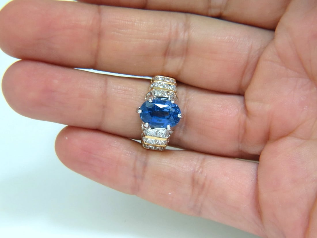 GIA 8.89CT NATURAL FINE SAPPHIRE DIAMOND RING CORNFLOWER CLASSIC 14KT *v - 7