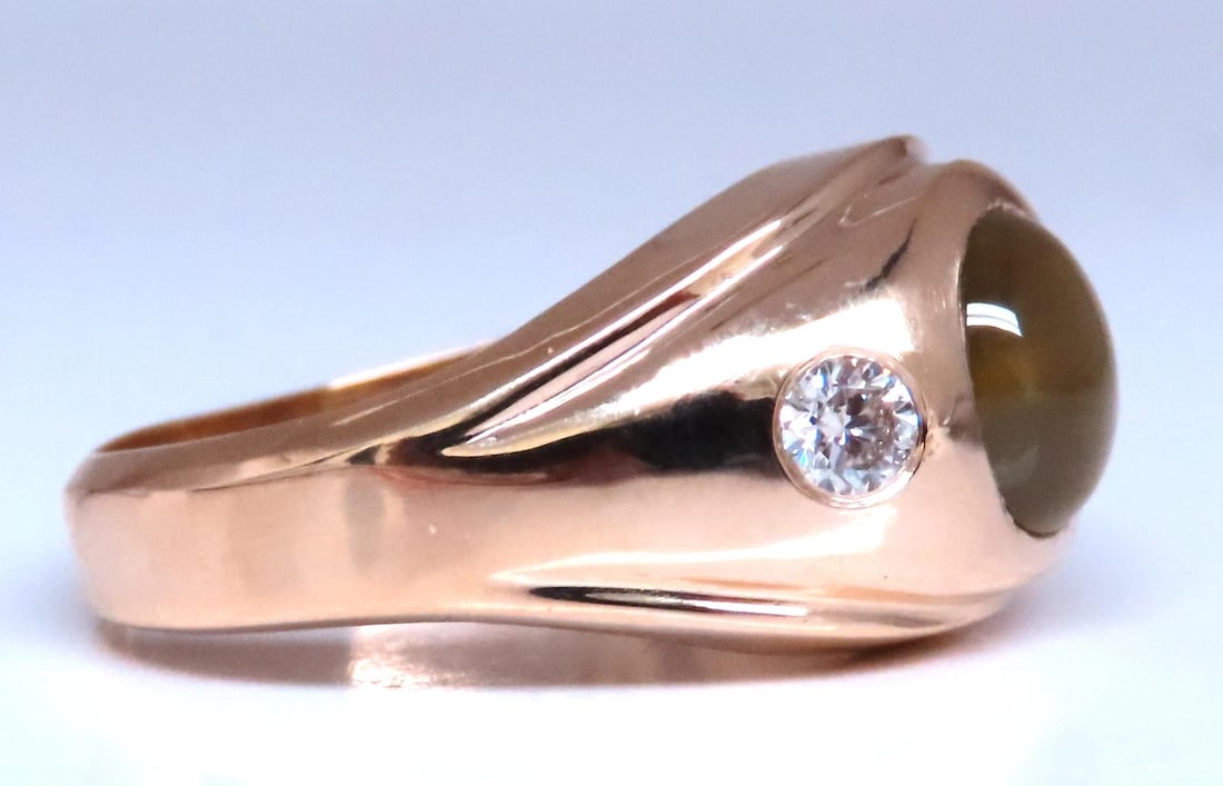GIA Certified 3.15ct Natural Cats Eye Ring 14kt Gold 12415** - 4