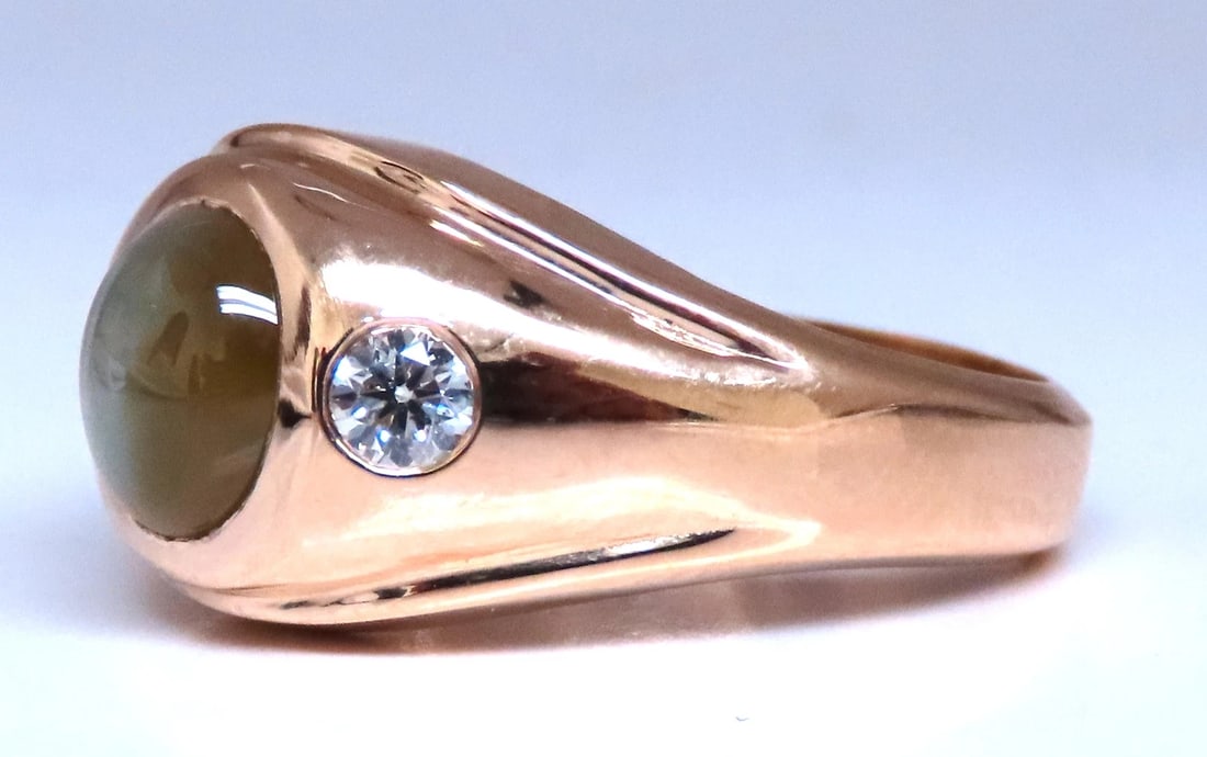 GIA Certified 3.15ct Natural Cats Eye Ring 14kt Gold 12415** - 5