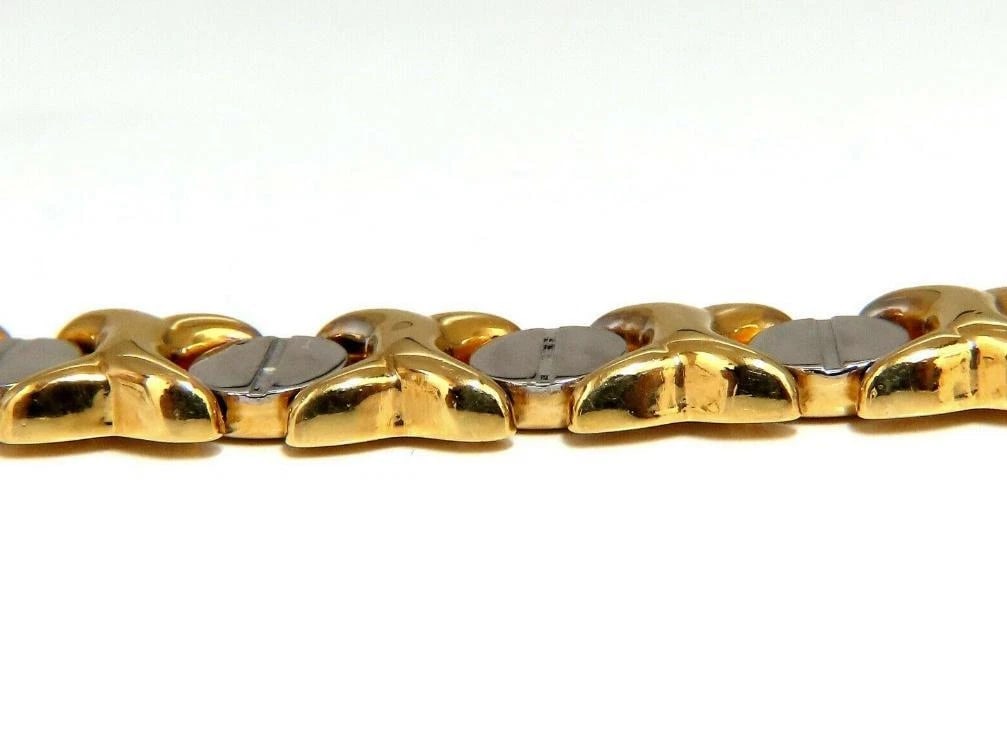Gold Italian X Screw Link Bracelet Two-Tone 14 Karat 12570** - 2