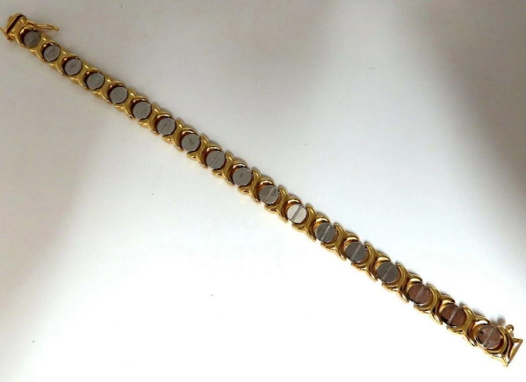 Gold Italian X Screw Link Bracelet Two-Tone 14 Karat 12570** - 4