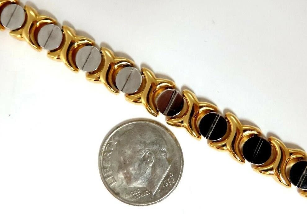 Gold Italian X Screw Link Bracelet Two-Tone 14 Karat 12570** - 5