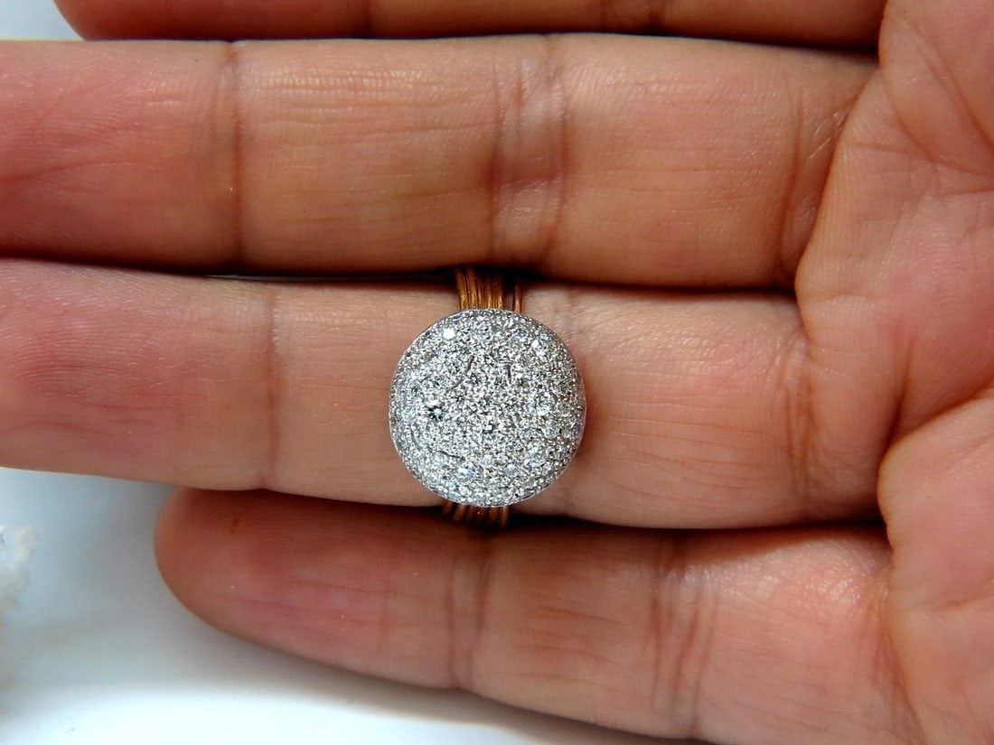 18KT 1.36CT MULTI BANDS BEAD SET MODERN DECO NATURAL DIAMONDS RING** - 8