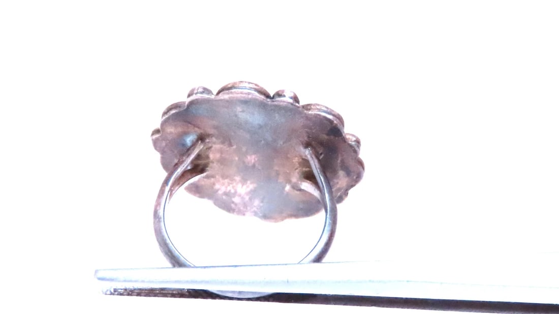 Turquoise Vintage Silver Tribal Ring 12544** - 4