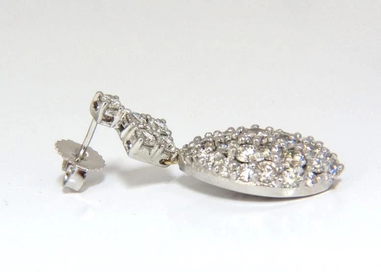 6.50ct. Natural Round Diamonds Dangle Pear Cocktail Earrings 14kt 12357** - 8