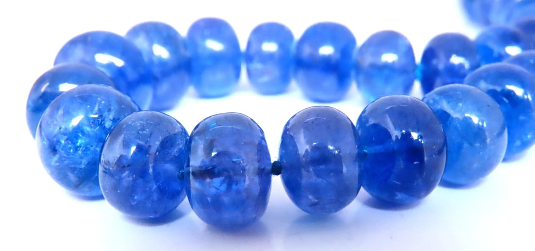GIA Certified Natural Tanzanite Bead Necklace 12417** - 4