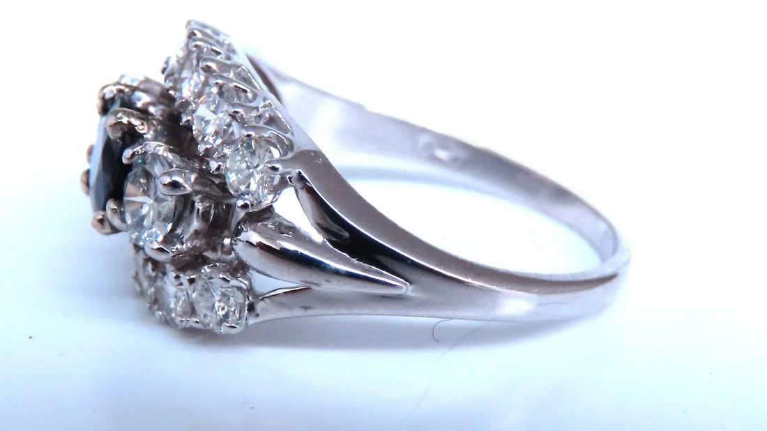 .69ct Natural Sapphire Cluster Row Ring 14kt 46885** - 7
