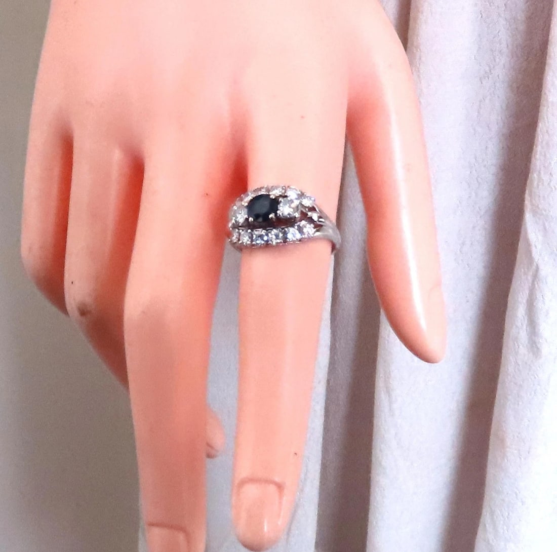 .69ct Natural Sapphire Cluster Row Ring 14kt 46885** - 9
