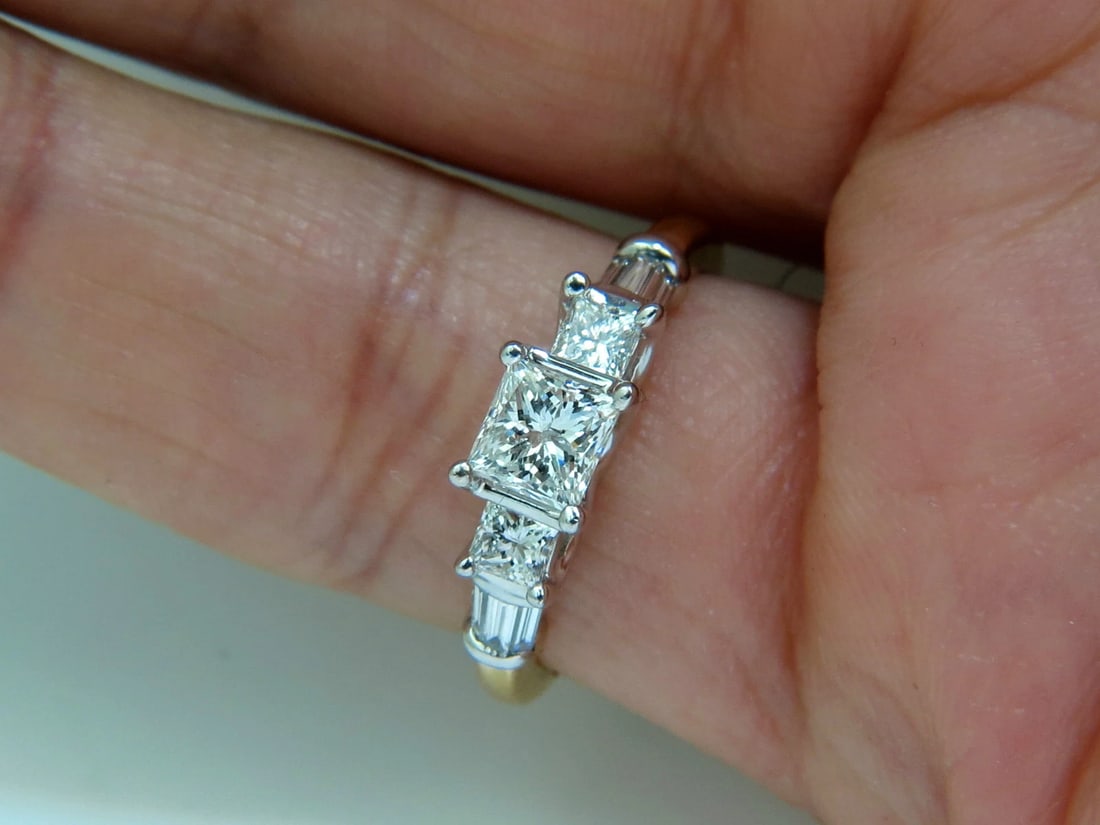 1.30CT CLASSIC PRINCESS NATURAL DIAMOND RING 14KT I/SI-2** - 7