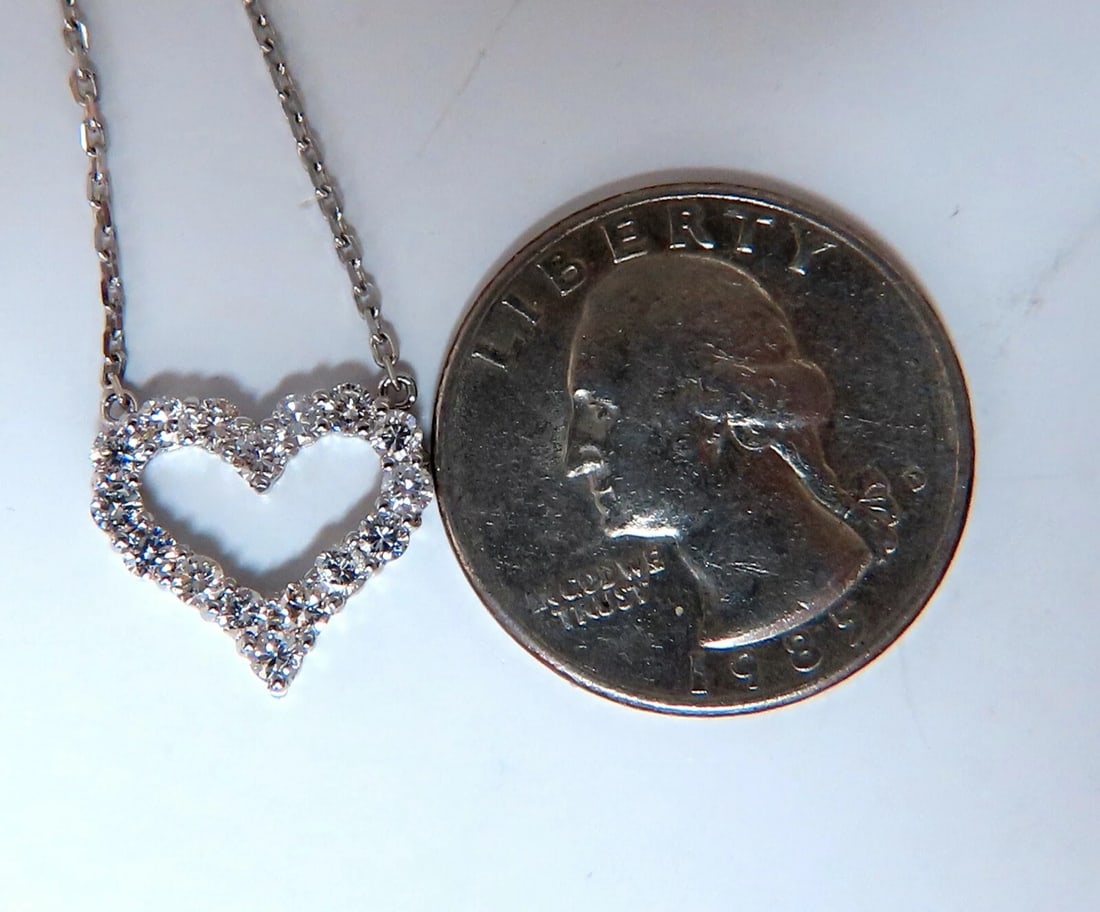 .80ct Heart Natural diamonds necklace 14 karat** - 3