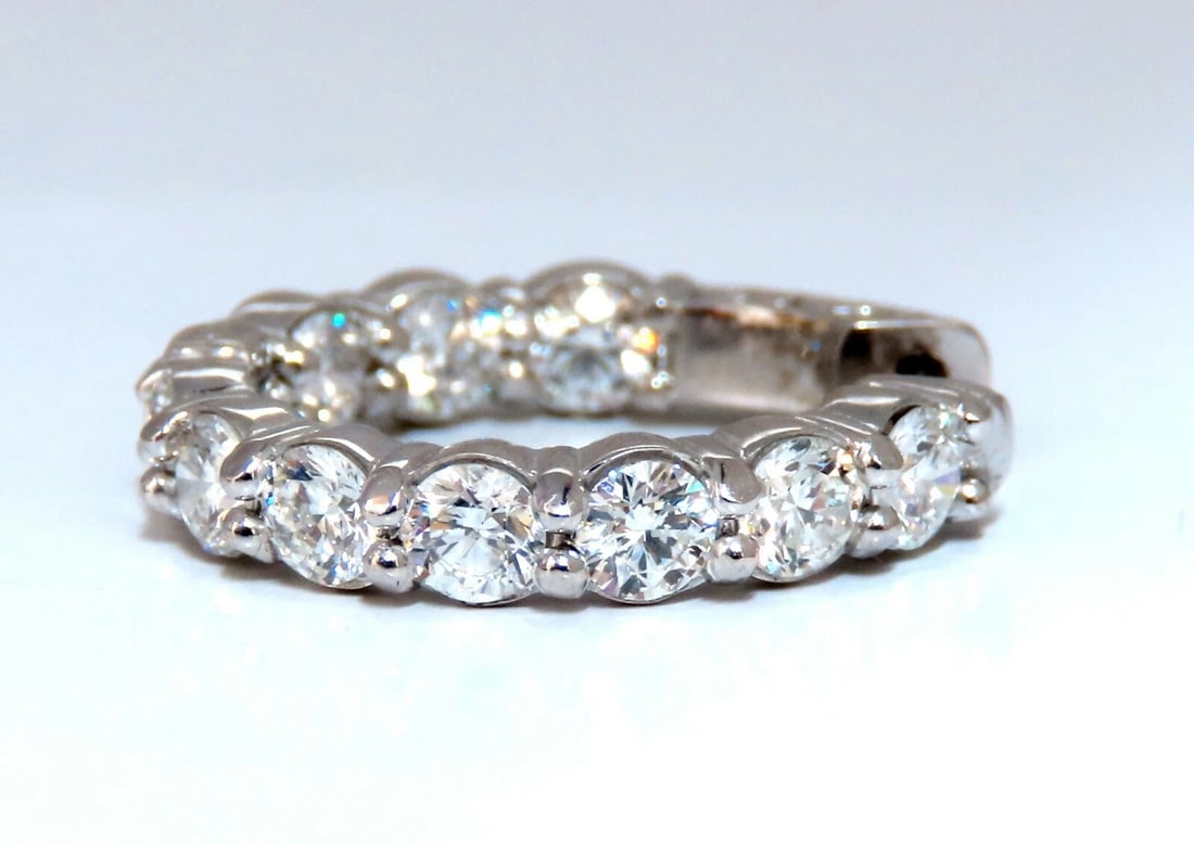 3.02ct Natural Round Diamond hoop earrings 14kt 22mm button & share prong** - 4