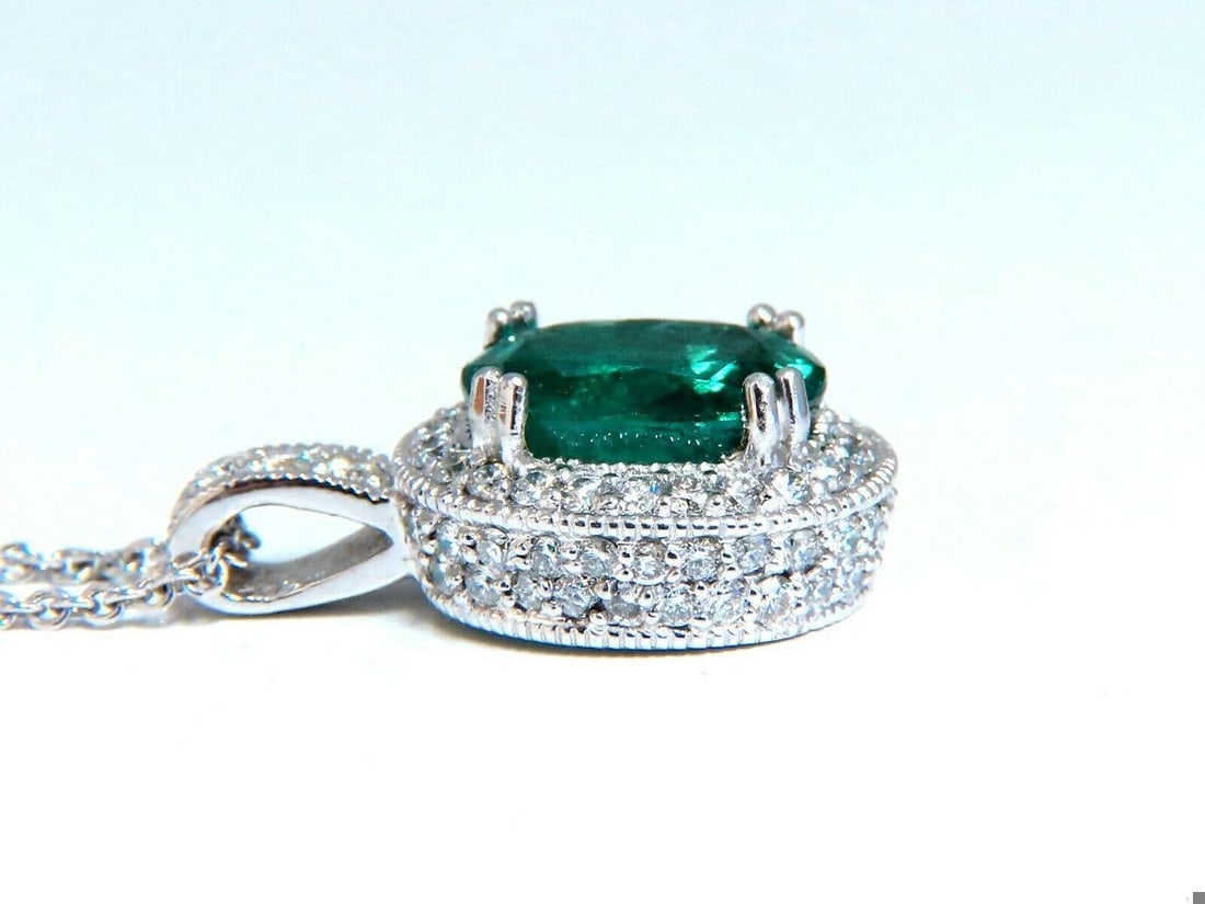 GIA Certified 4.63ct Natural Emerald Diamonds Necklace 14kt gold 11253 ** - 2