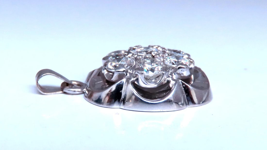 2.50ct Natural Diamonds Cluster pendant G/Si 14kt gold 12407** - 2